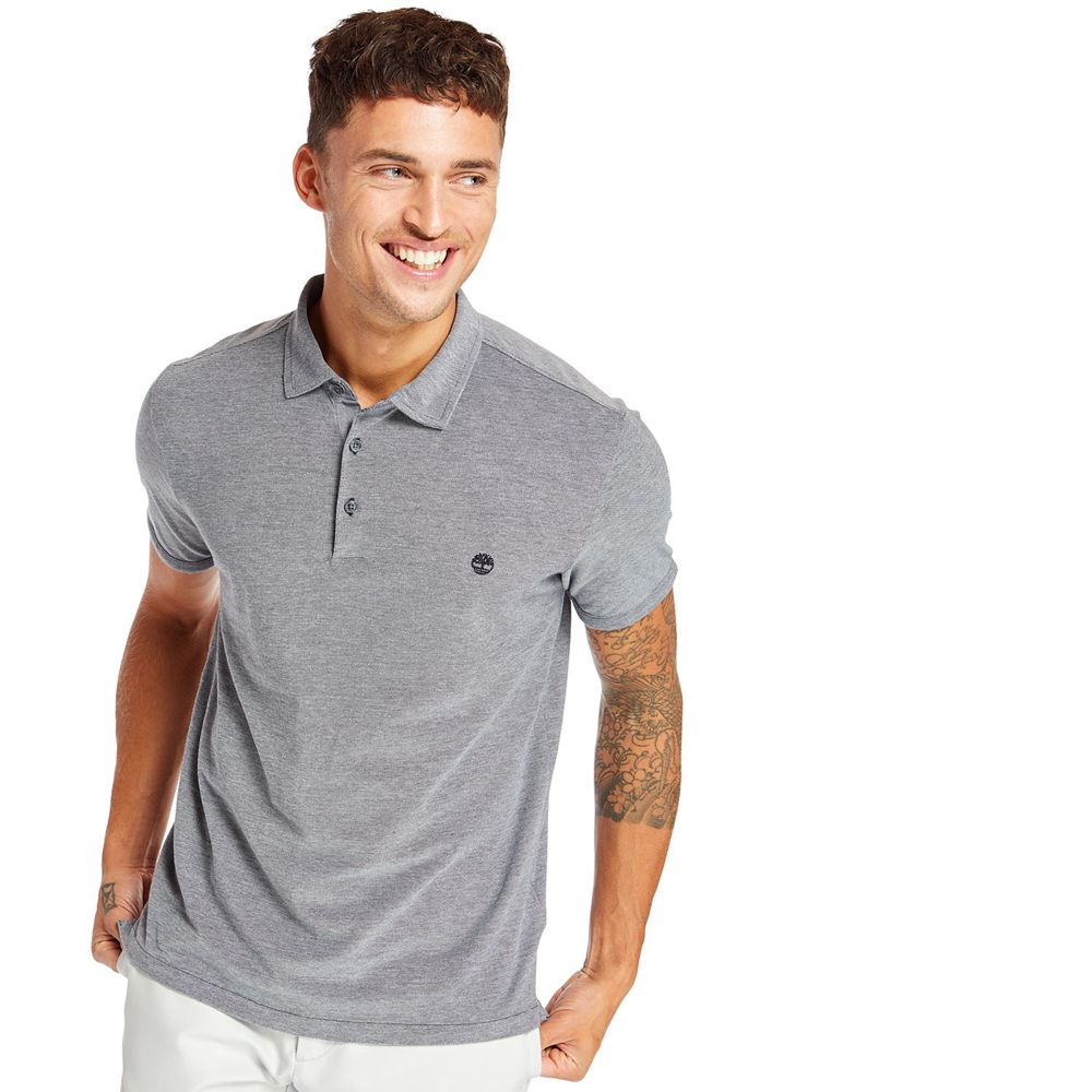 Timberland Mens Polo Baboosic Brook Slim Fit Shirt - Grey - India RC2479605